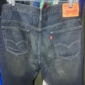 Levi's 569 Men's Blue Jeans White Stitching baggy relaxed 32x34 MINT